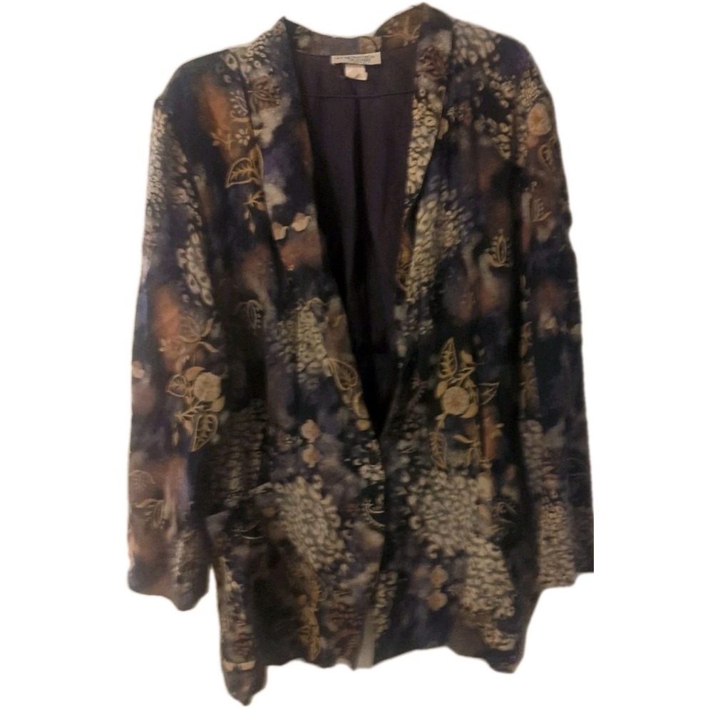 Vintage Kensington Square 3X Jacket Floral Paisley Boho USA Plus